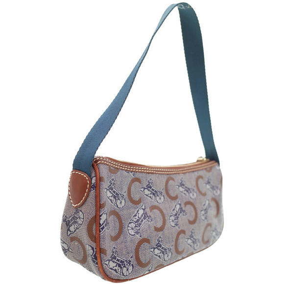 Celine Horse Carriage C Macadam Handbag Blue Brown - Picture 2 of 9